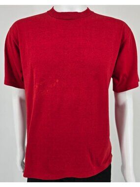 Vintage 1990s Jerzees 50/50 Heavyweight Made in USA Blank Red T-Shirt (M/L)